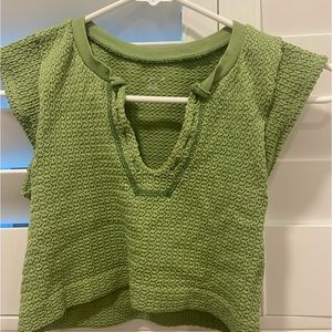 NWOT Urban Outfitters Go for Gold seamless top in a textured green!